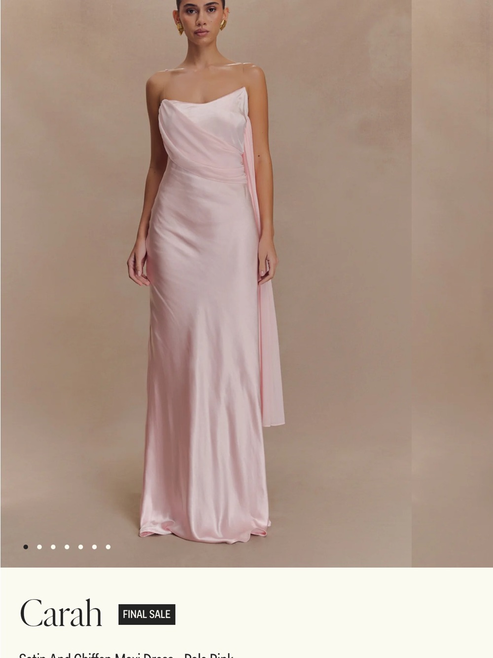 Meshki Pale Pink Satin Maxi Dress